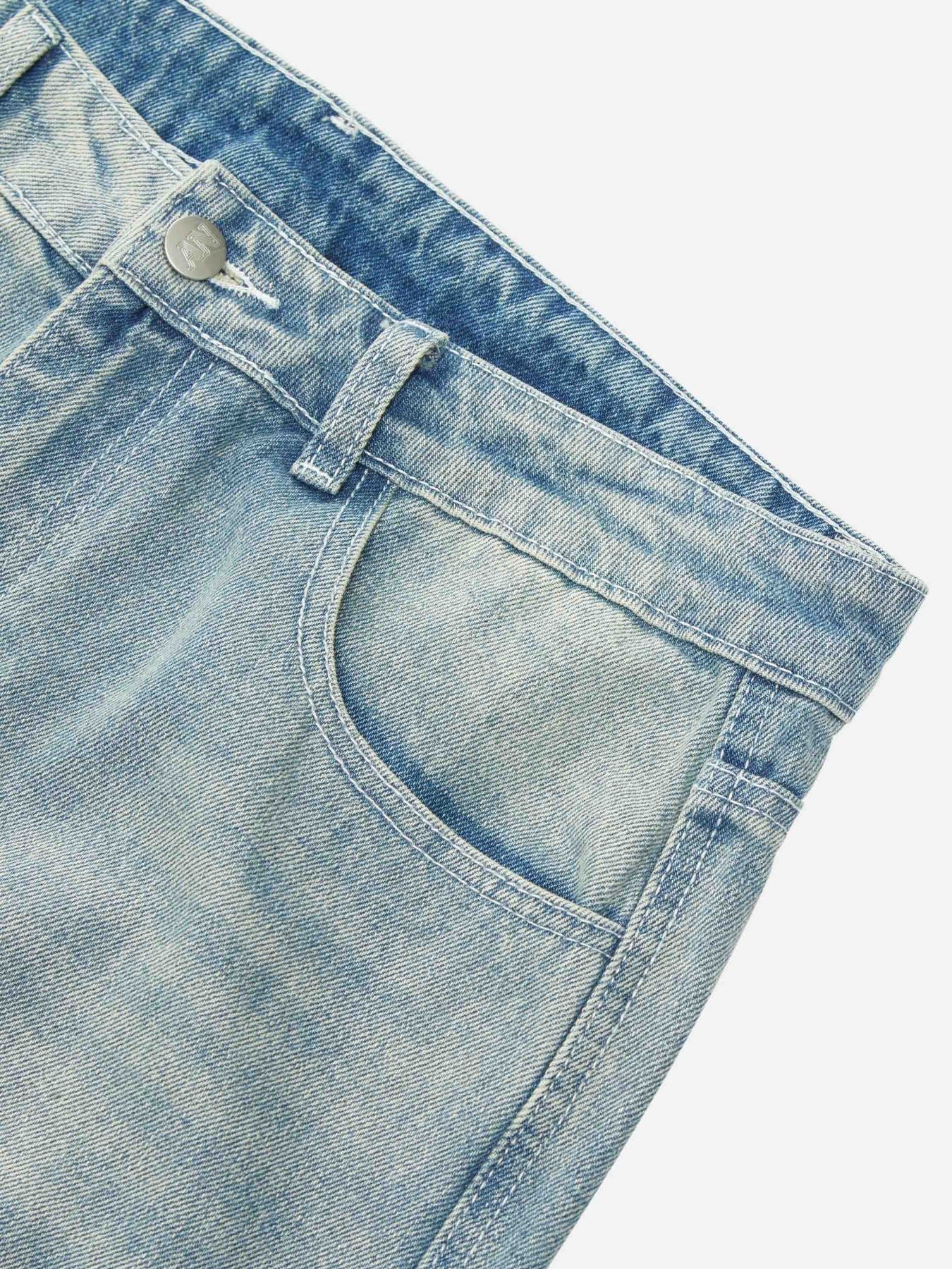 Star Patch Embroidered Jeans-xxchiefs