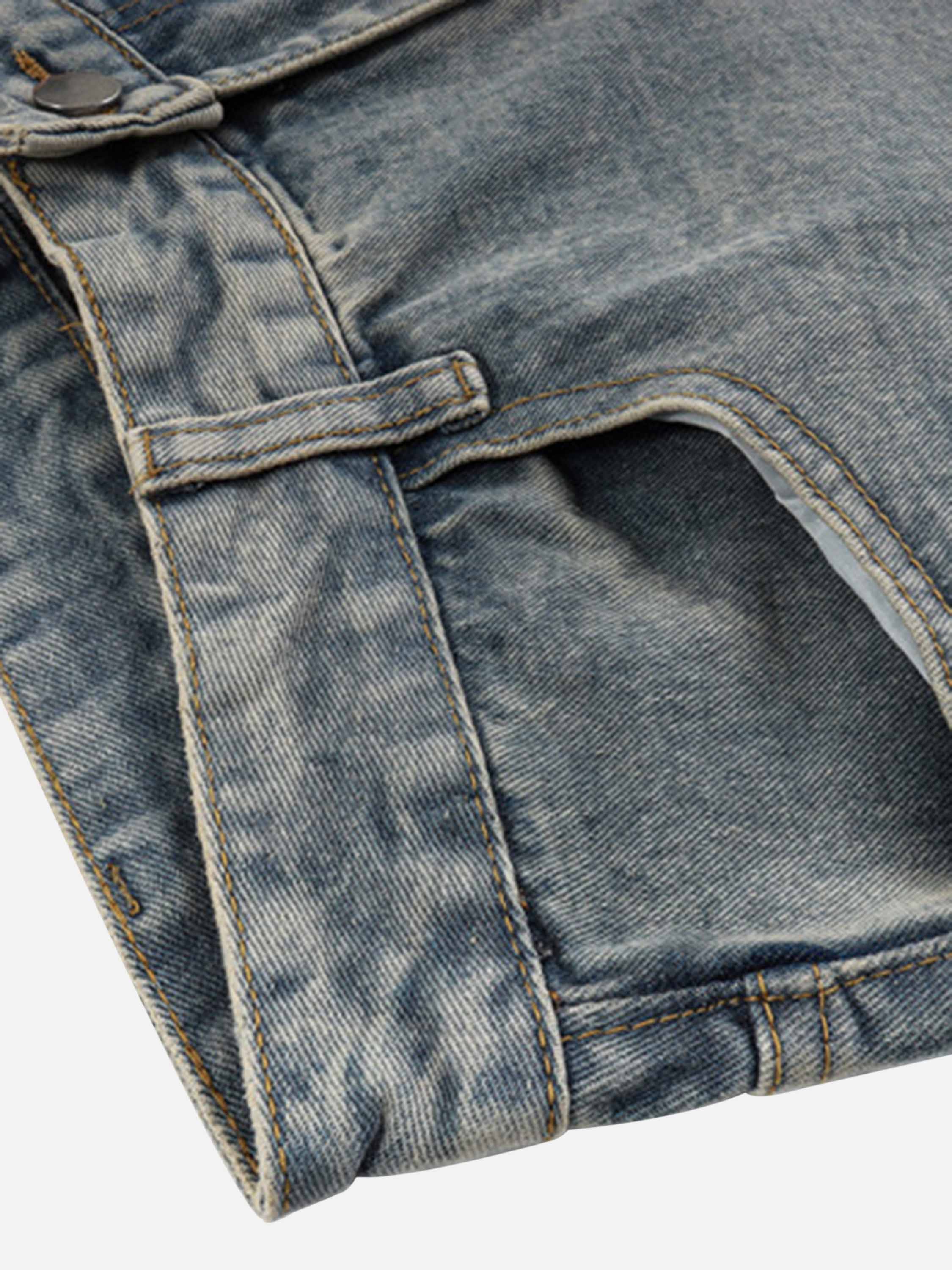 American Vintage Washed Star Embroidered Jeans Micro-lab Pants-xxchiefs