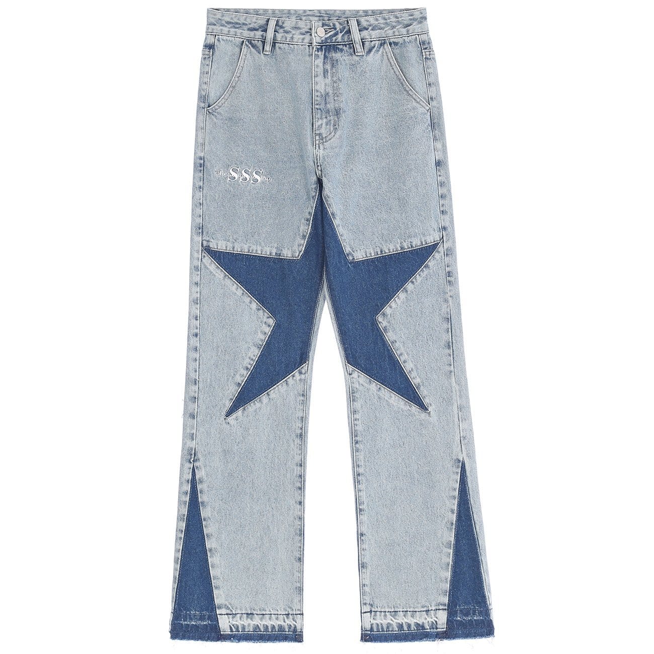 Patchwork Forked Five-pointed Star Jeans-xxchiefs