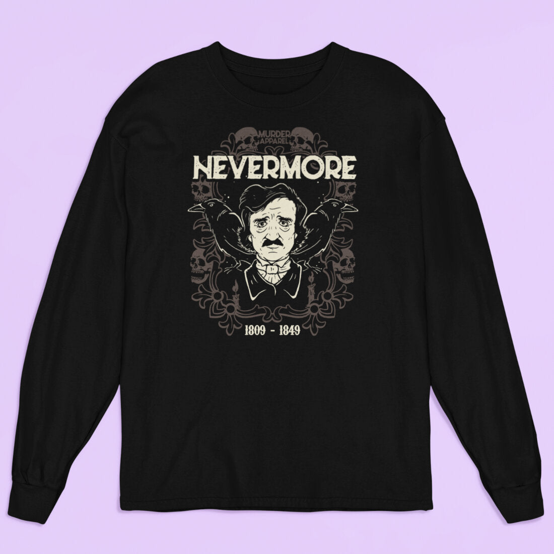 Edgar Allan Poe Nevermore Long Sleeve Shirt-xxchiefs