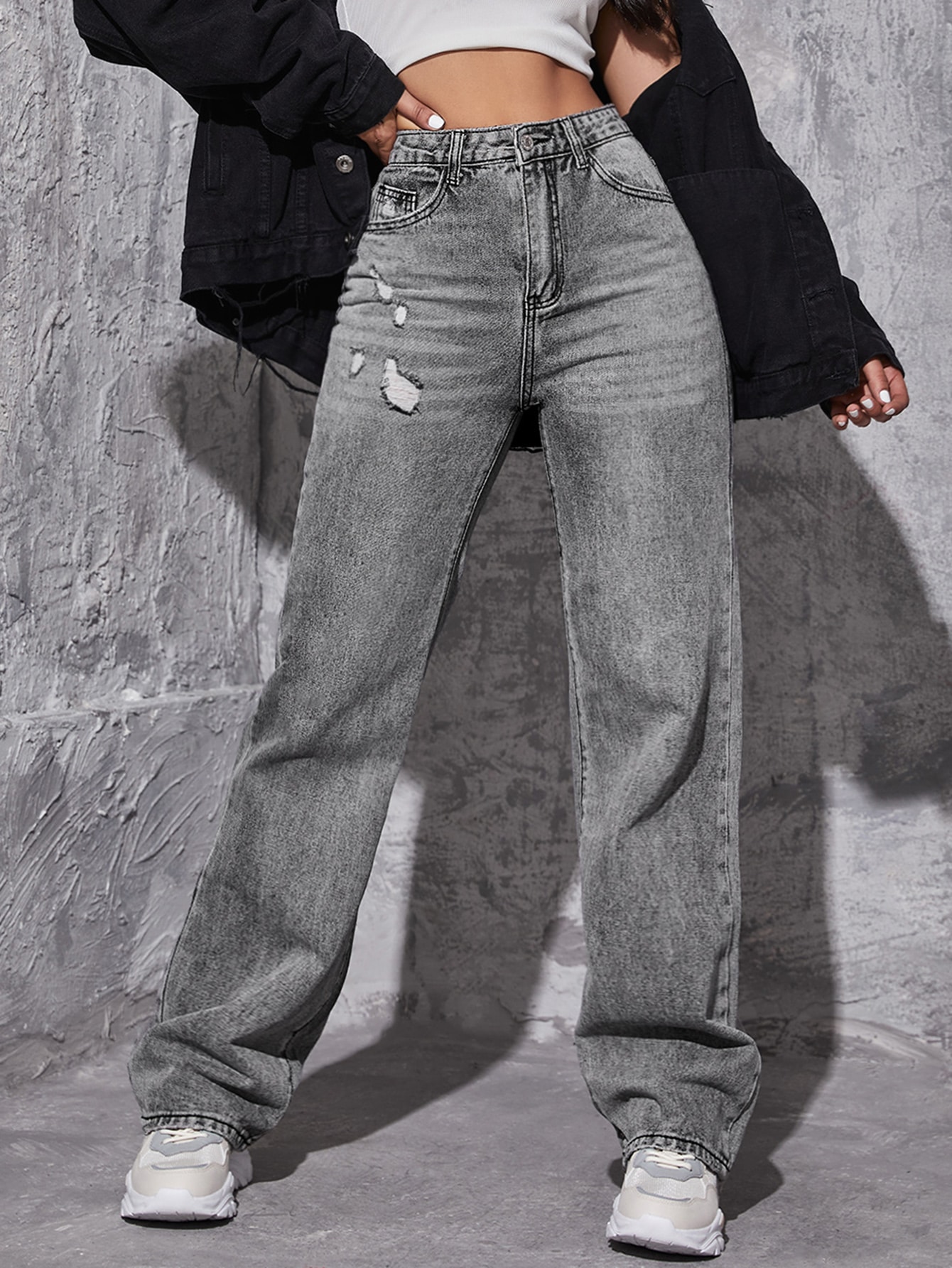 Pantalones Vaqueros De Pierna Recta De Cintura Alta, Pantalones Jeans Mujer  | Linio Chile - OE956FA1AH3WYLACL