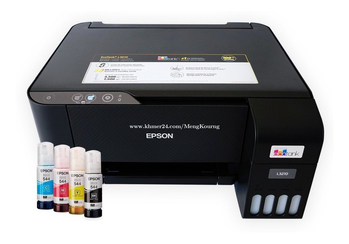 IMPRESORA MULTIFUNCIONAL EPSON ECOTANK L3210,USB,COLOR NEGRO，Gratis 4 -  Hiper Mercado