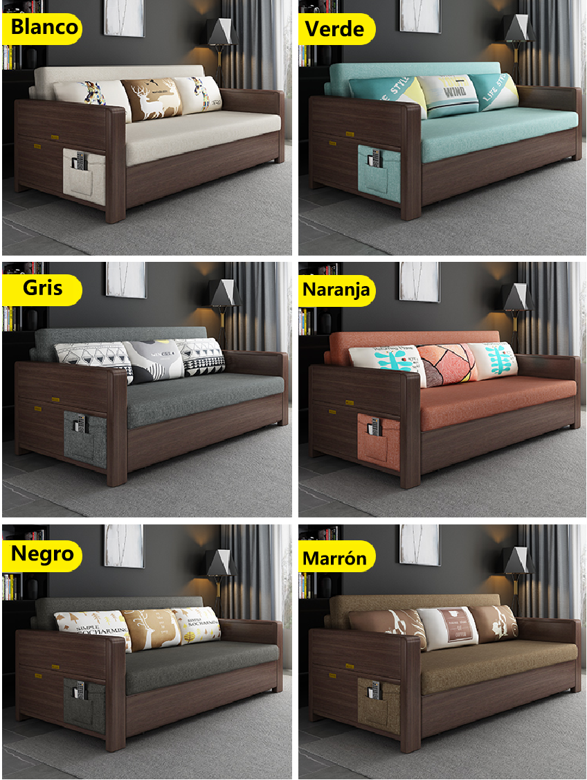 Sofá cama plegable de madera del gabinete de almacenamiento multifunci
