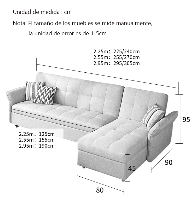 SOFÁ CAMA MULTIFUNCIONAL, PLEGABLE, ALMACENABLE, TRANSFORMABLE EN CAMA