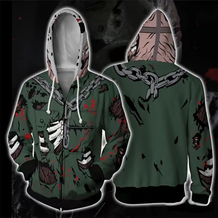 Friday The 13Th Halloween Movie Unisex 3D Printed Hoodie Sweatshirt Jacket With Zipper
