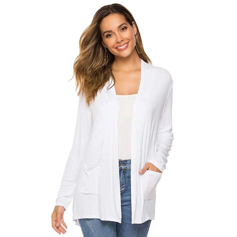 Women Casual Lightweight Open Front Long Sleeve Cardigans
