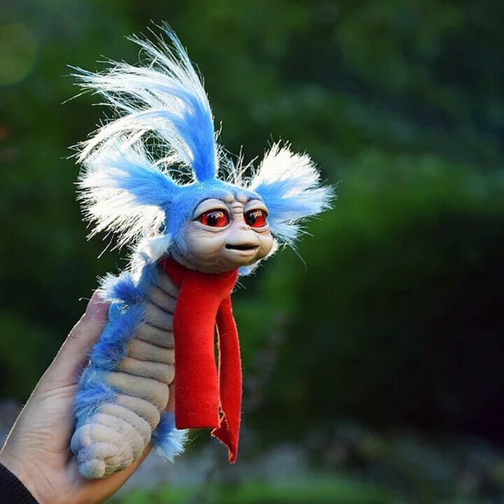 Kid Gift Worm From Labyrinth Handmade Worm Stuffed Toy Funny Present Plush Doll