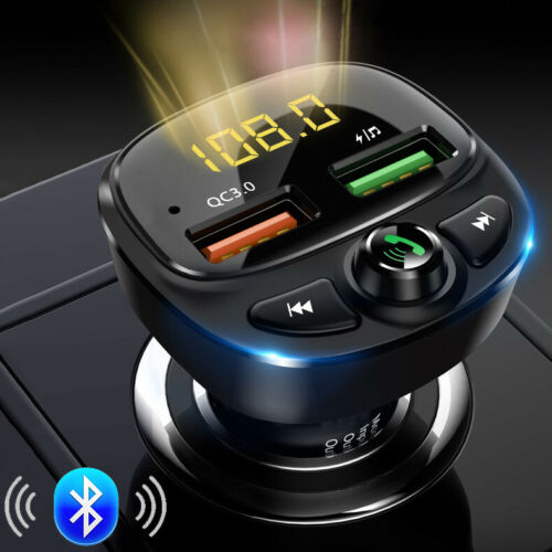 Bluetooth 5.0 Wireless Handsfree Car FM Transmitter MP3 Player Dual USB Charger