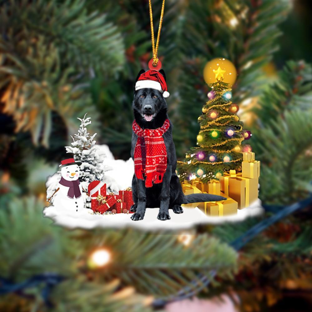 Black German Shepherd Dog Fall Chocolate Christmas Hanging Ornament Lover Gift