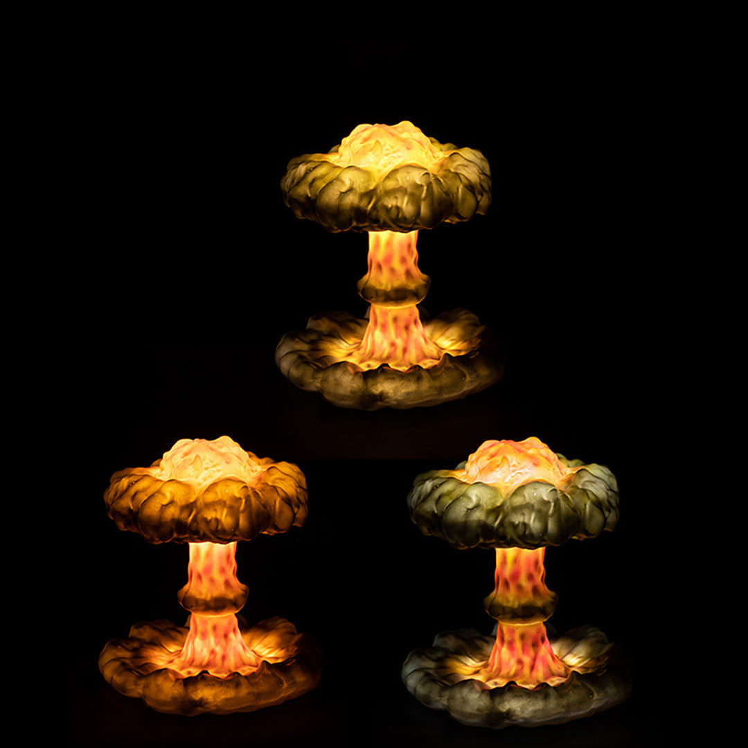 3D Nuclear Explosion USB LED Desk Lighting Dimmable Mushroom Cloud Lamp Night
