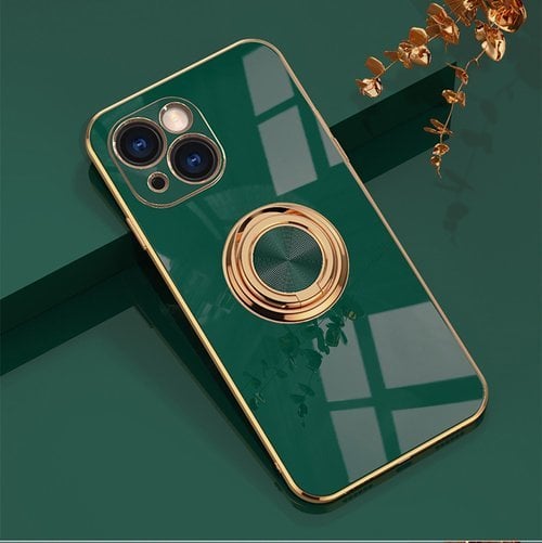 Luxury Ring Stand Glossy Plating Shockproof Cover Case For iPhone 