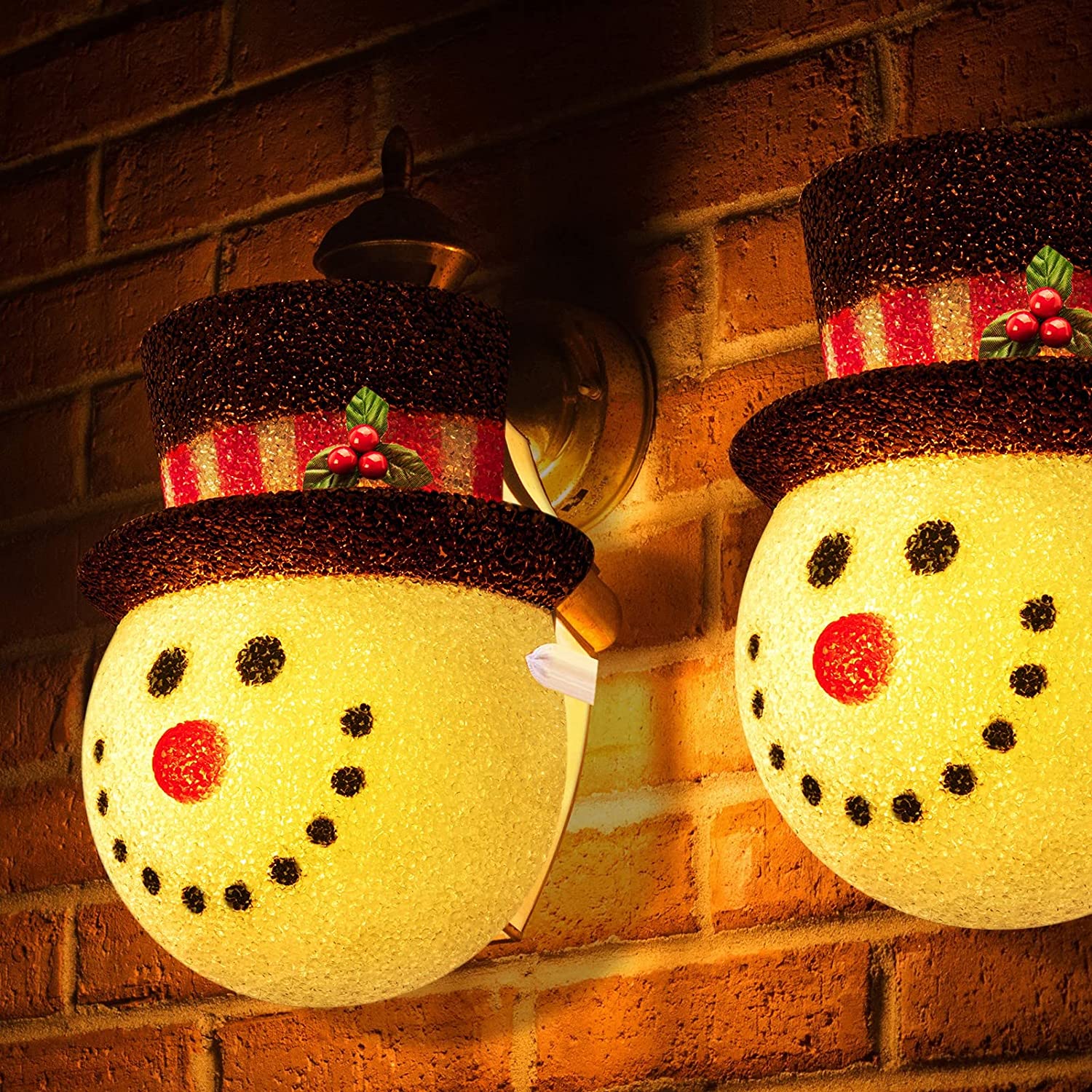 Christmas Snowman Porch Light Cover For  Decor Wall Lamp