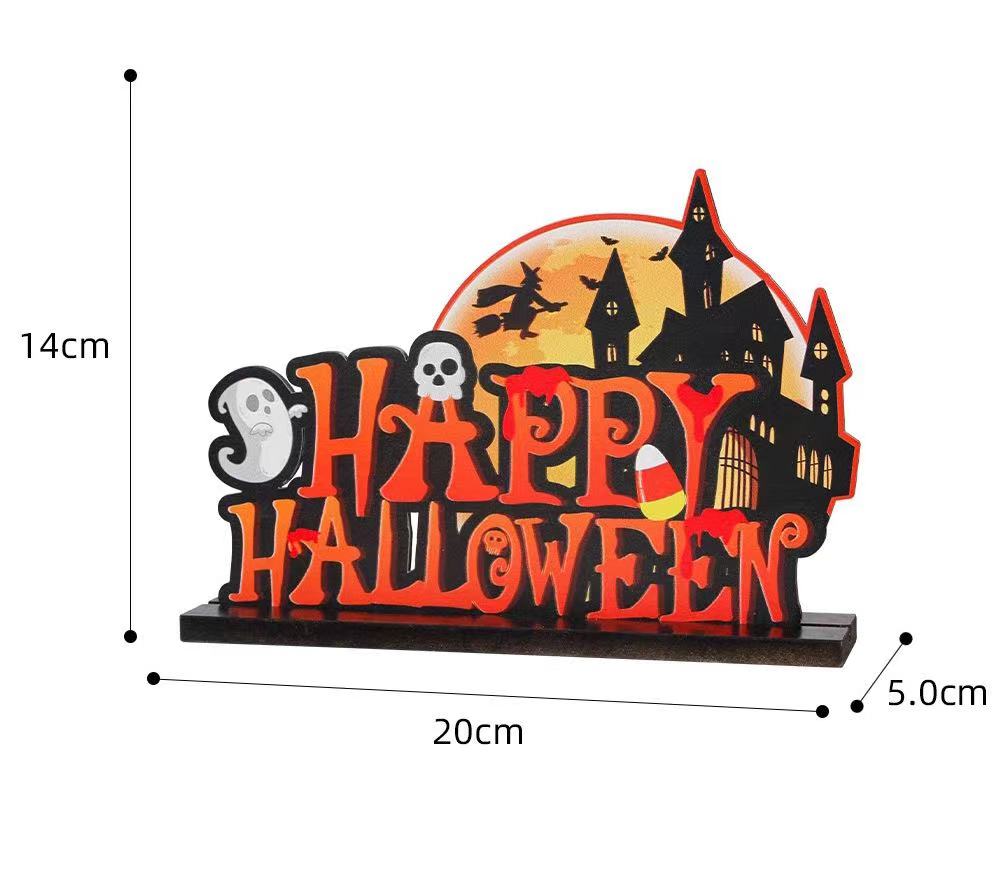 Halloween Wooden Sign Happy Candy Decoration Day Hallowee Party Home Decor
