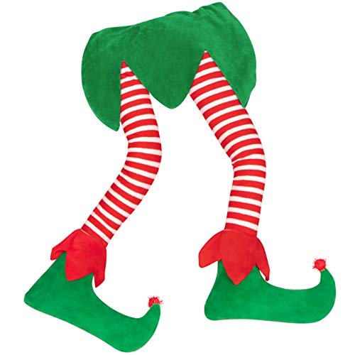 23" Christmas Elf Stuffed Legs Stuck Tree Top Decorations - Christmas Decorations