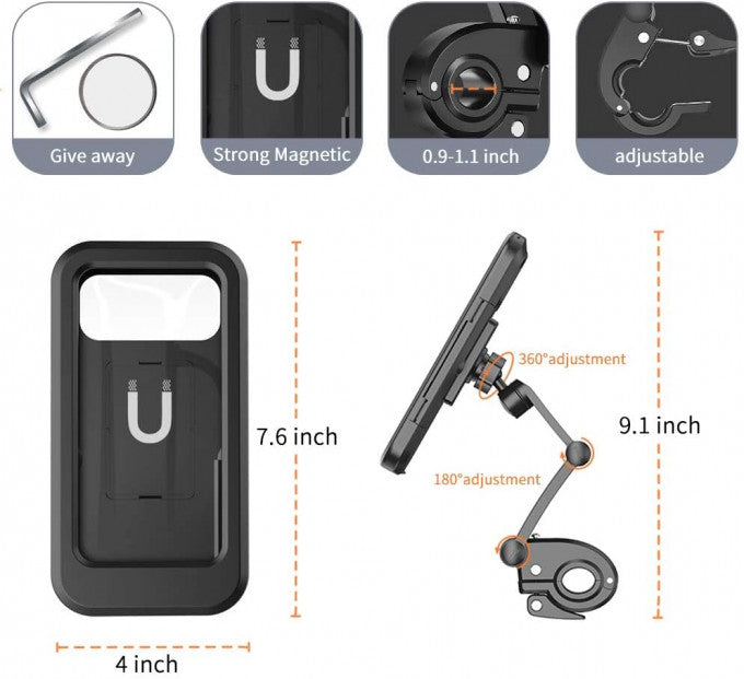 Touch Screen Waterproof Bike Phone Mount