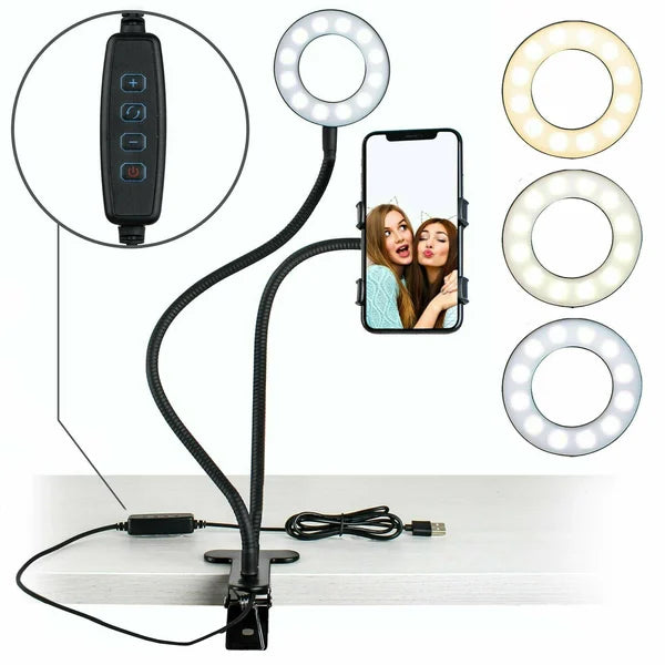 Professional Portable LED Light with Mobile Phone Holder