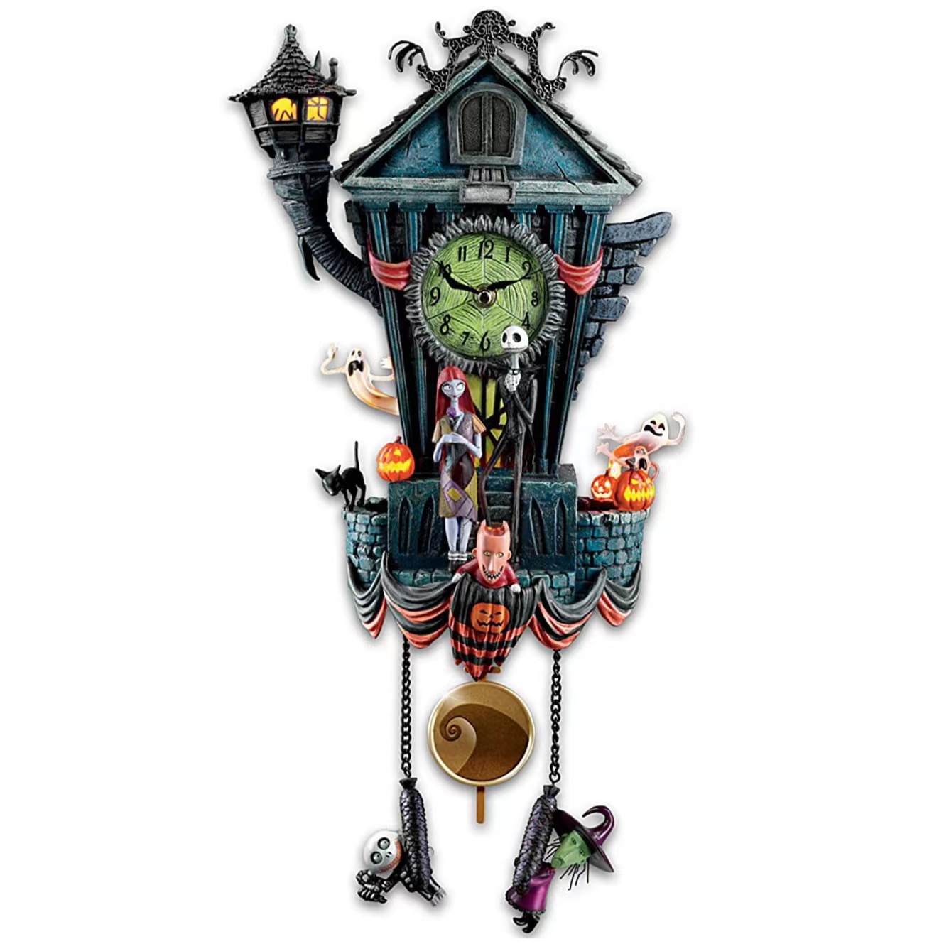Halloween Nightmare Wall Clock Cuckoo Clock Horror Props Christmas Party Resin Home Decorations