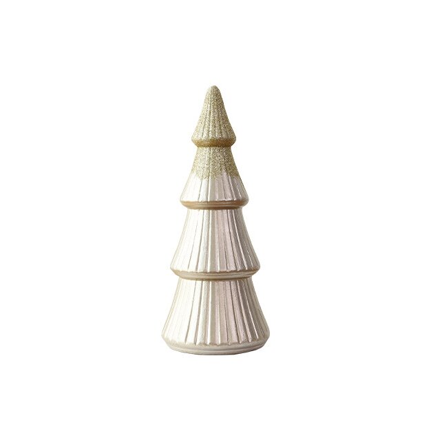 Golden Nordic Wood Pine Christmas Tree Decoration Craft Desktop Ornament
