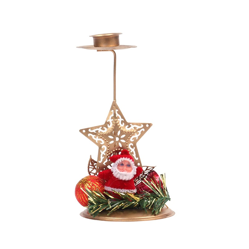 Xmas Candle Tabletop Decoration Noel Candle Holder Merry Christmas Decor For Home