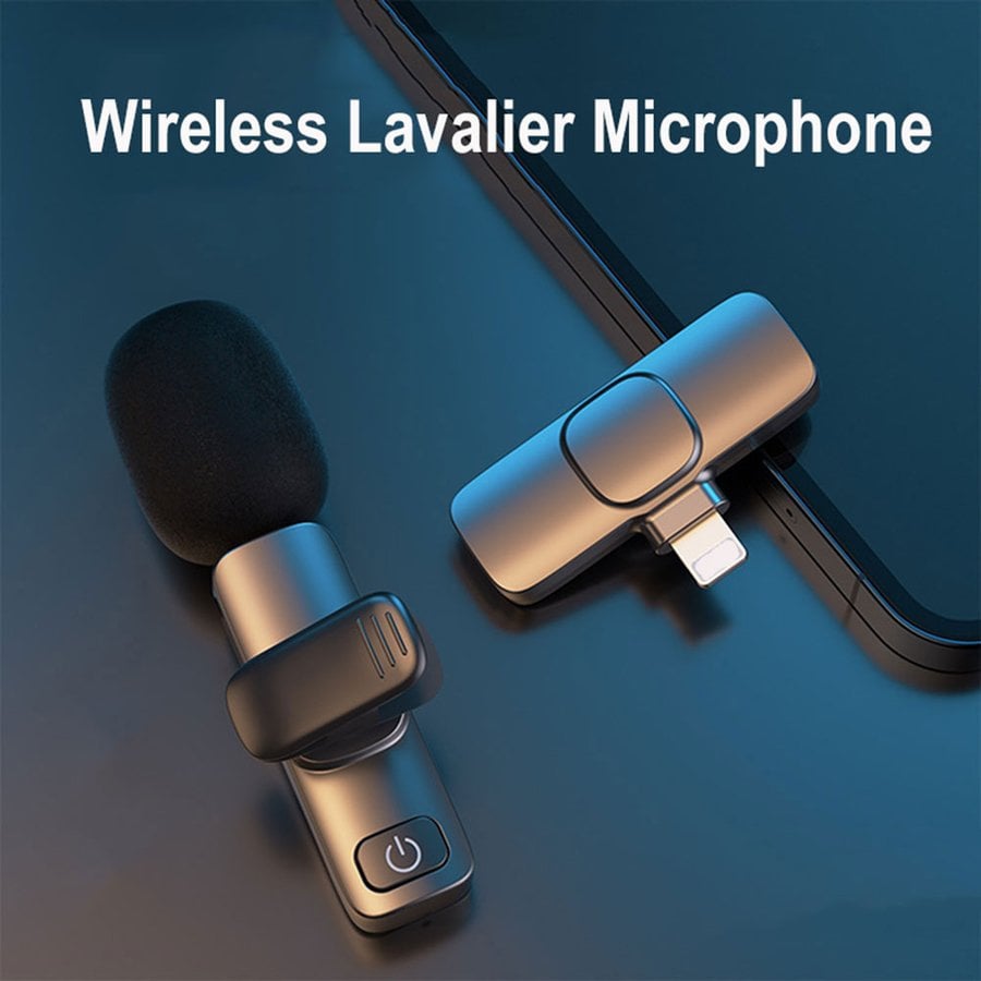 Portable Wireless Lavalier Noise Cancelling Audio Video Recording Microphone