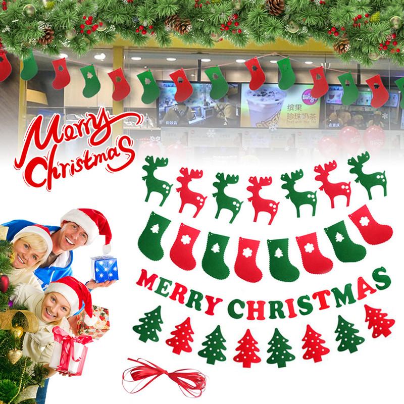 QIFU Christmas Banner Garland Merry Christmas Decor for Home Navidad Noel 2021 Christmas Ornaments Xmas Decor New Year DHL FREE