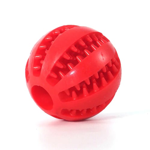 Rubber Durable Dog Treat Ball Interactive Chew Ball Toy Pet Supplies Pet Toys