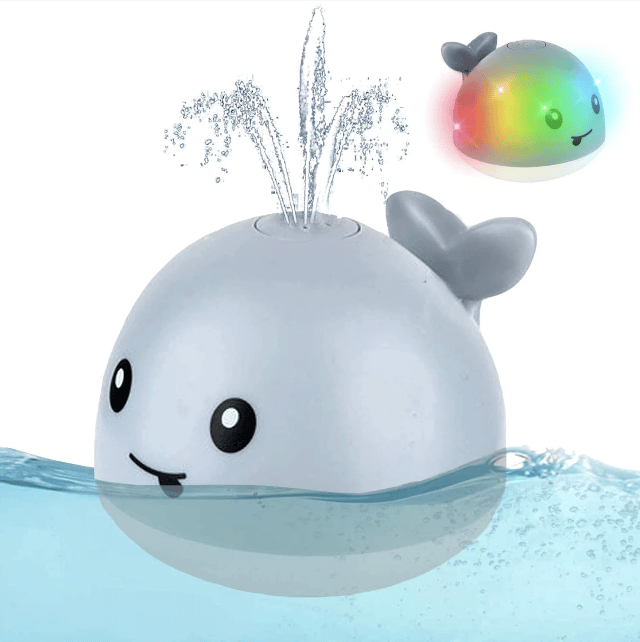 Baby Water Spray Bath Toy Whale Shape Led Light Ball  Automatic Induction Sprinkler