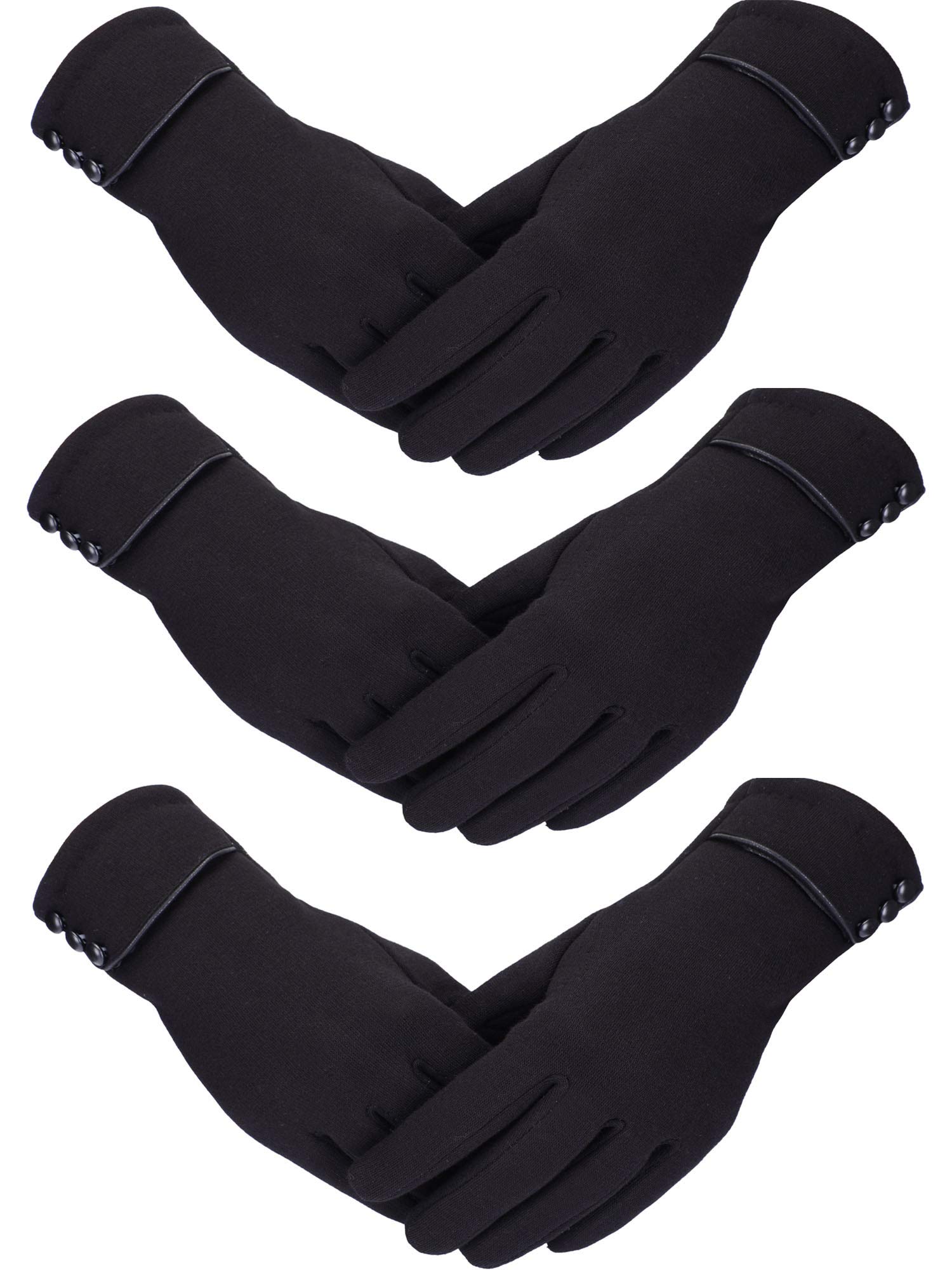 3 Pairs Women Winter Gloves Warm Touchscreen Gloves Windproof Gloves for Women Girls Winter Using