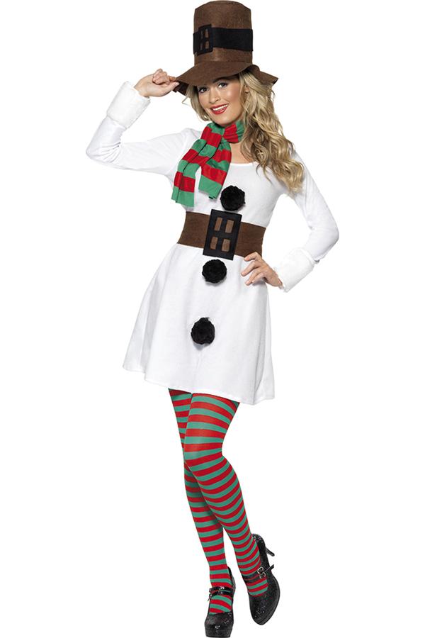 Cute Adult Snowman Christmas Costume White