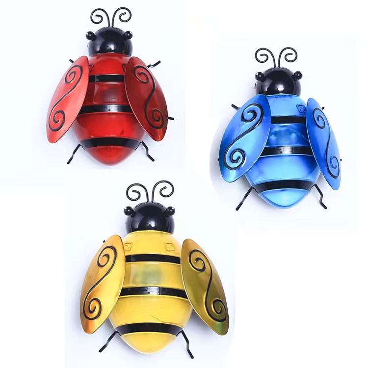 Outdoor Solar Bees Light Grass Fence Yard Simulion Honey Bees Pio Decorion