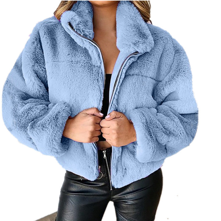 Women Jacket Winter Warm Long Sleeve Womens Outwear Puffer Warm Faux Fur Coat