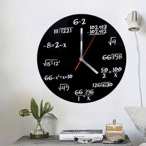 Math Equations and Notations Mathematics Chalkboard Geek Wall Clock Educational