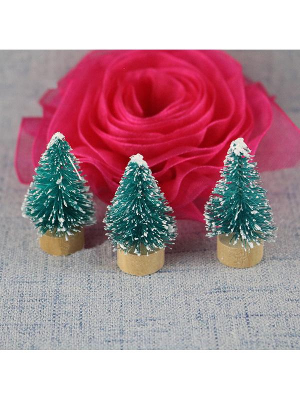30Pcs Mini Tabletop Christmas Trees Sisal Silk Pine Tree
