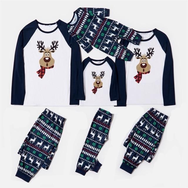 Matching Xmas Christmas Pajamas Reindeer Elk Sleepwear