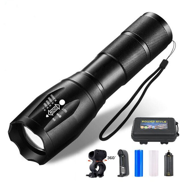 LED Flashlight Ultra Bright , Outdoors Waterproof Zoomable Flashlights For Hiking Camping