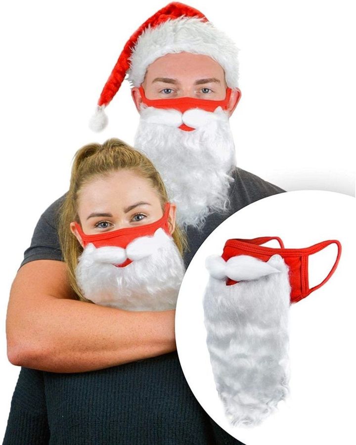 Adult Unisex Christmas Decoration Funny 3D Santa Claus Beard Masks