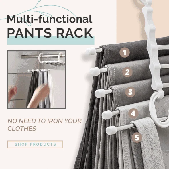 Pants Rack Stainless Steel Multi-functional Wardrobe Magic Hanger Trouser