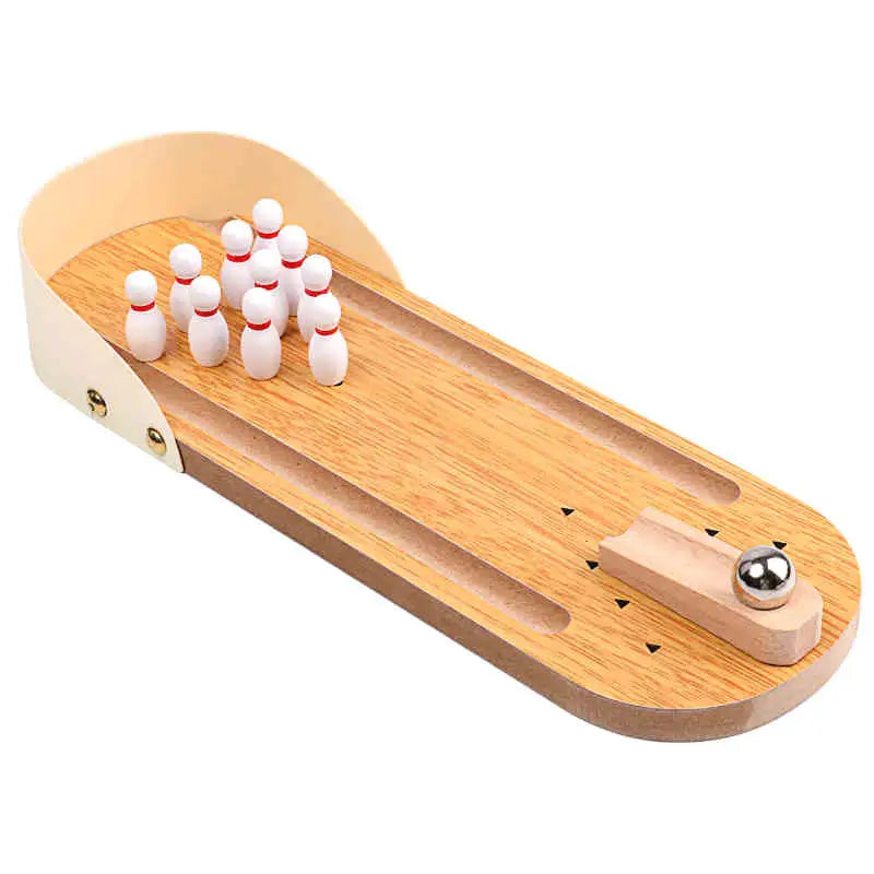 Mini Bowling Board Game Wooden Children's Educational Innovation Toys