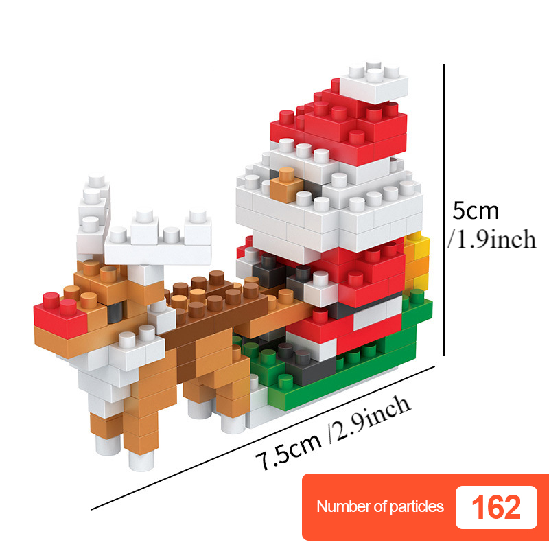 Christmas Building Toys Blocks Toy for Kids DIY Assembly Snowman Build-Bricks Set