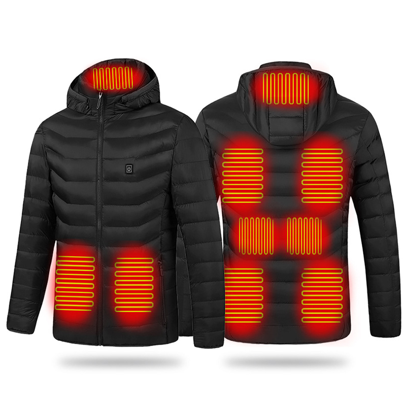 Heated Jacket For Women and Men with Battery Pack 5V Heated Coat Detachable Hood