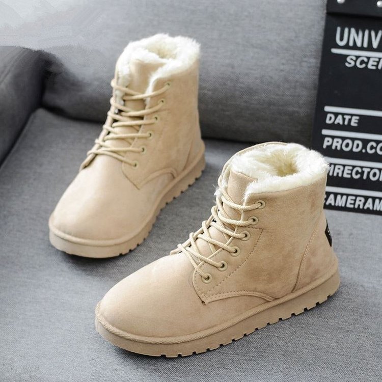 Ladies Stylish Casual Wool Ankle Winter Boots