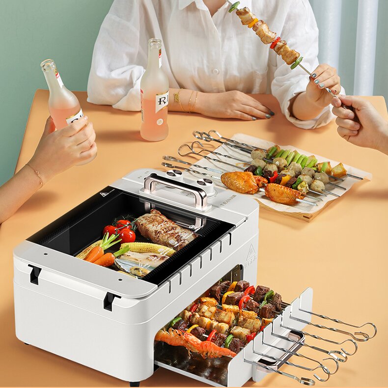 Horno eléctrico rotativo automático sin humo para cerdo a la plancha, -  brpykst-rj