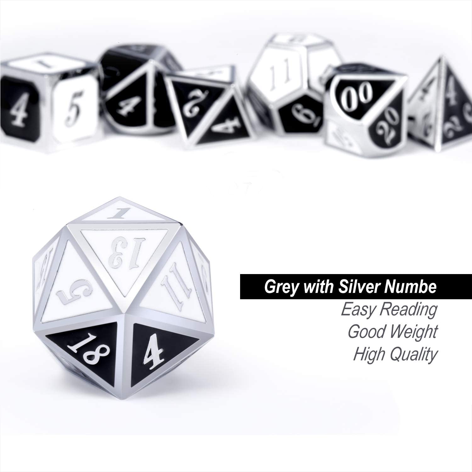 Silver with black and white  around the numbers