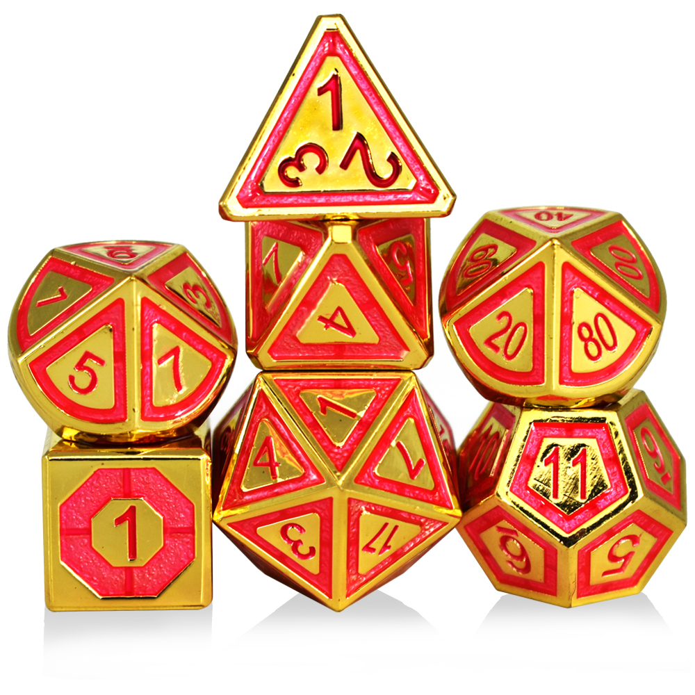 Concave And Convex Characters Electroplated Gold Powder Metal Dice