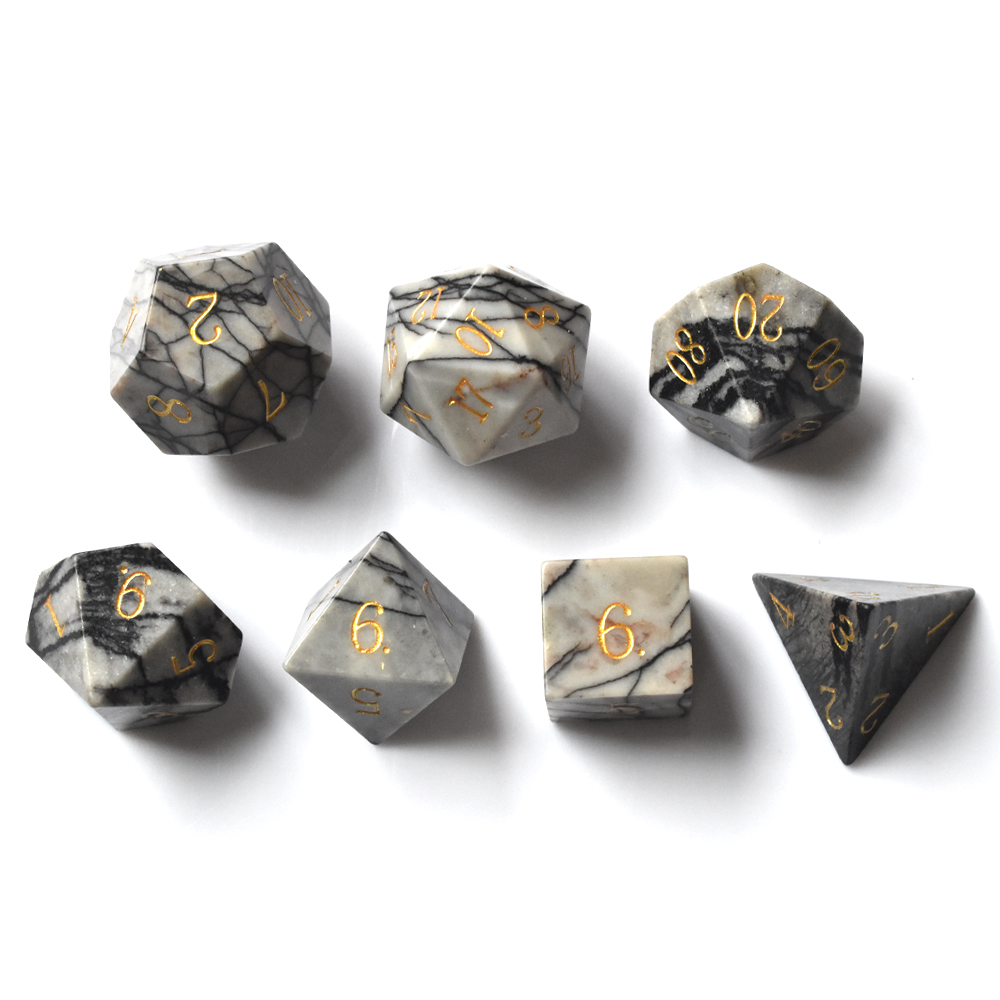 Black netting stone Dice
