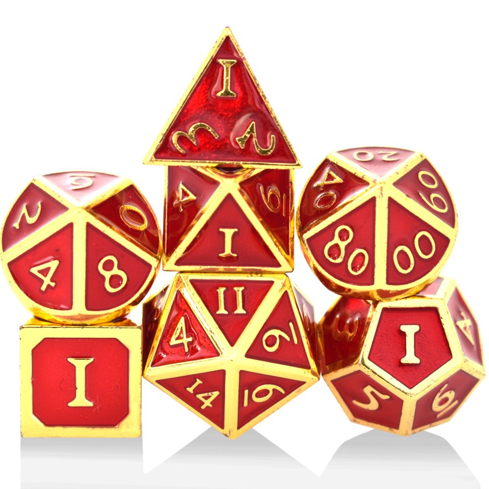 Romaji Plating Gold Red Metal Dice