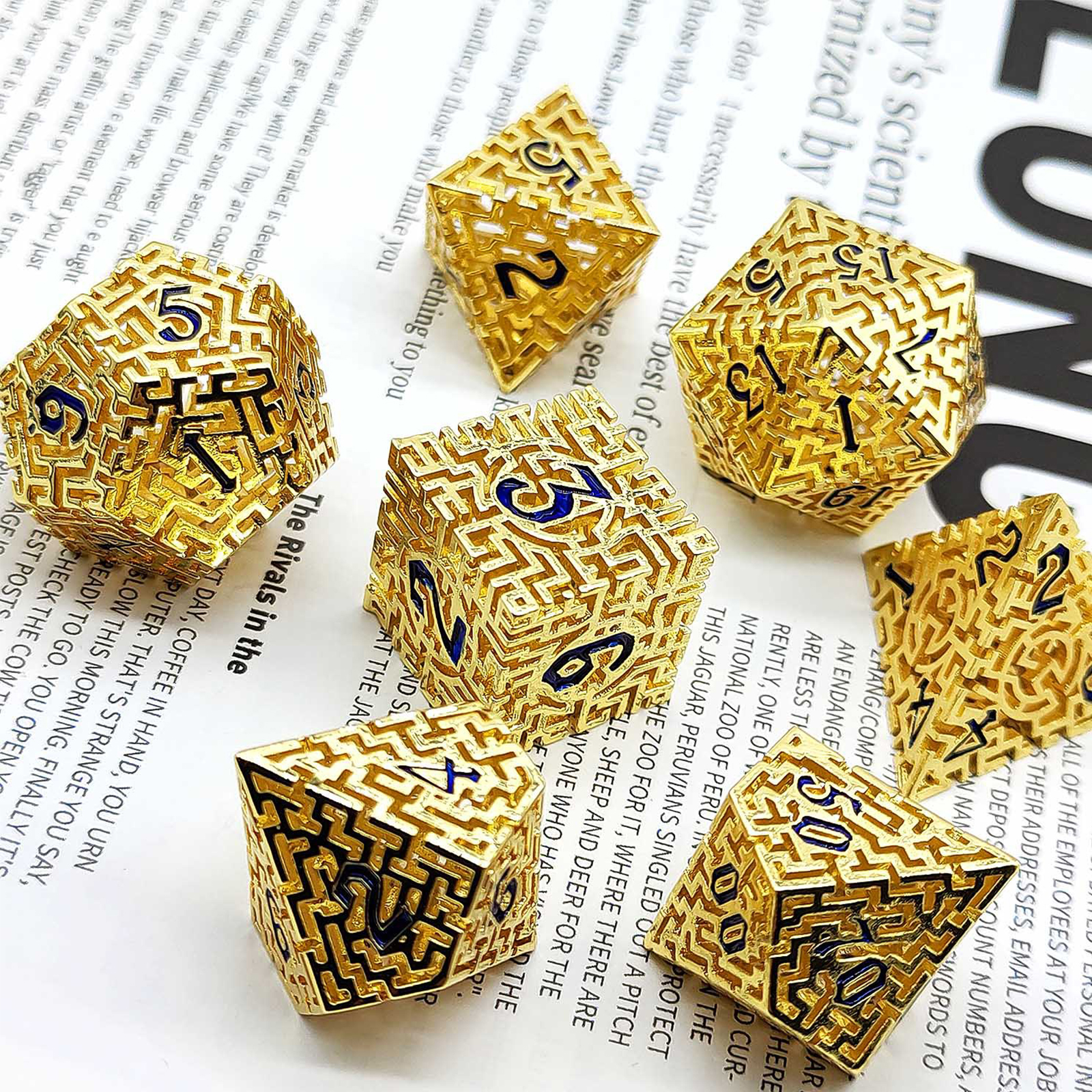 Gold filled with blue numbers