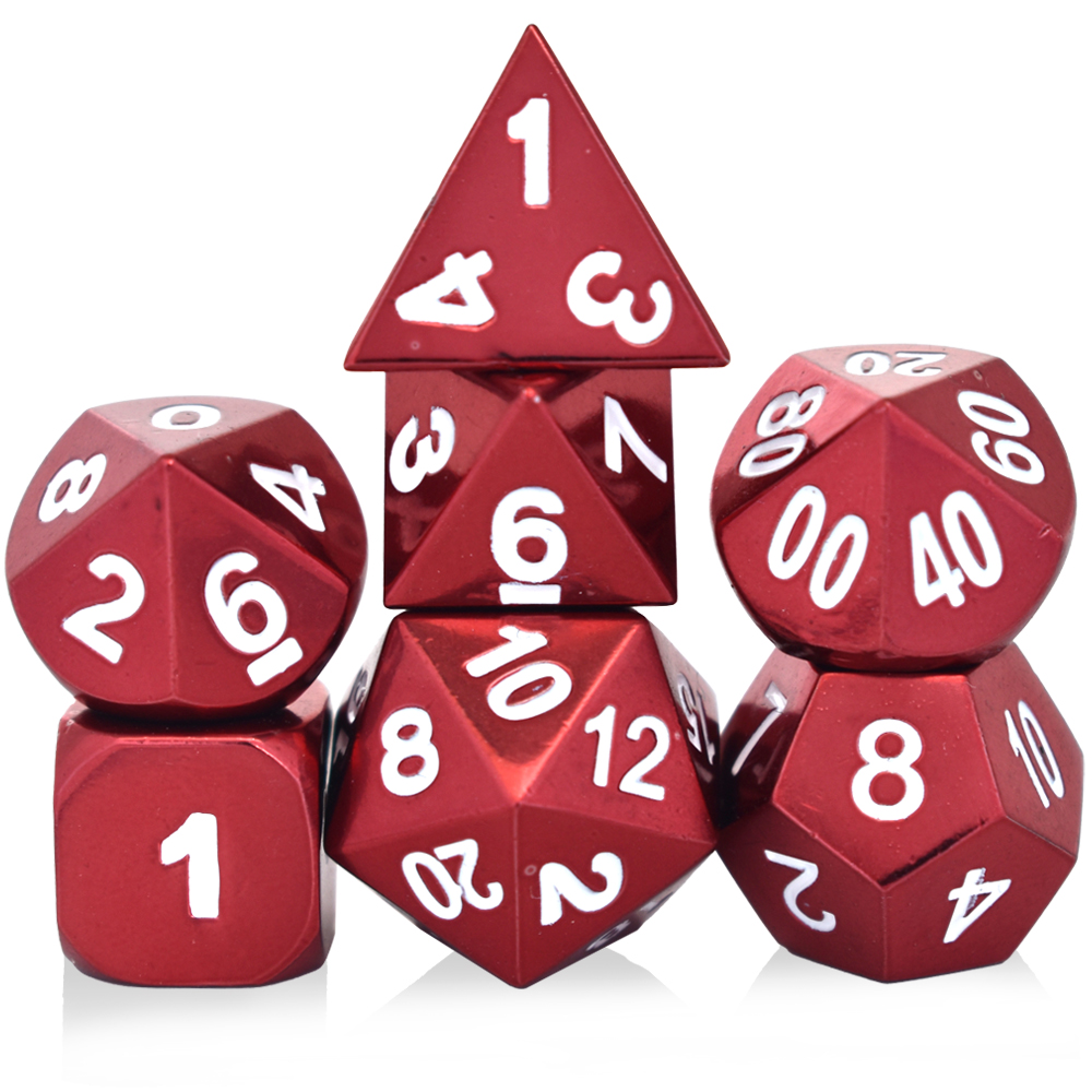 Painted Electrophoresis Red White Metal Dice