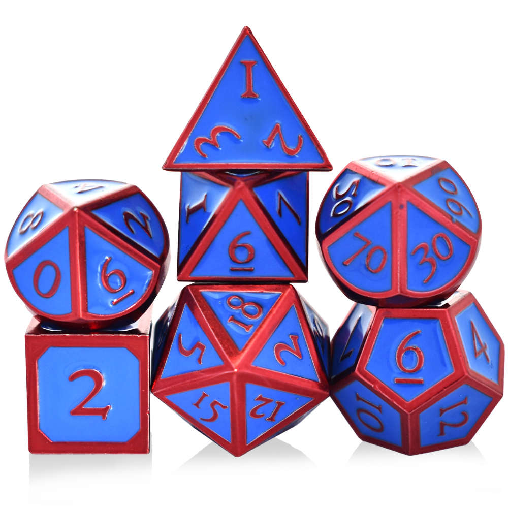 Roman Character Electrophoresis Red Blue Metal Dice