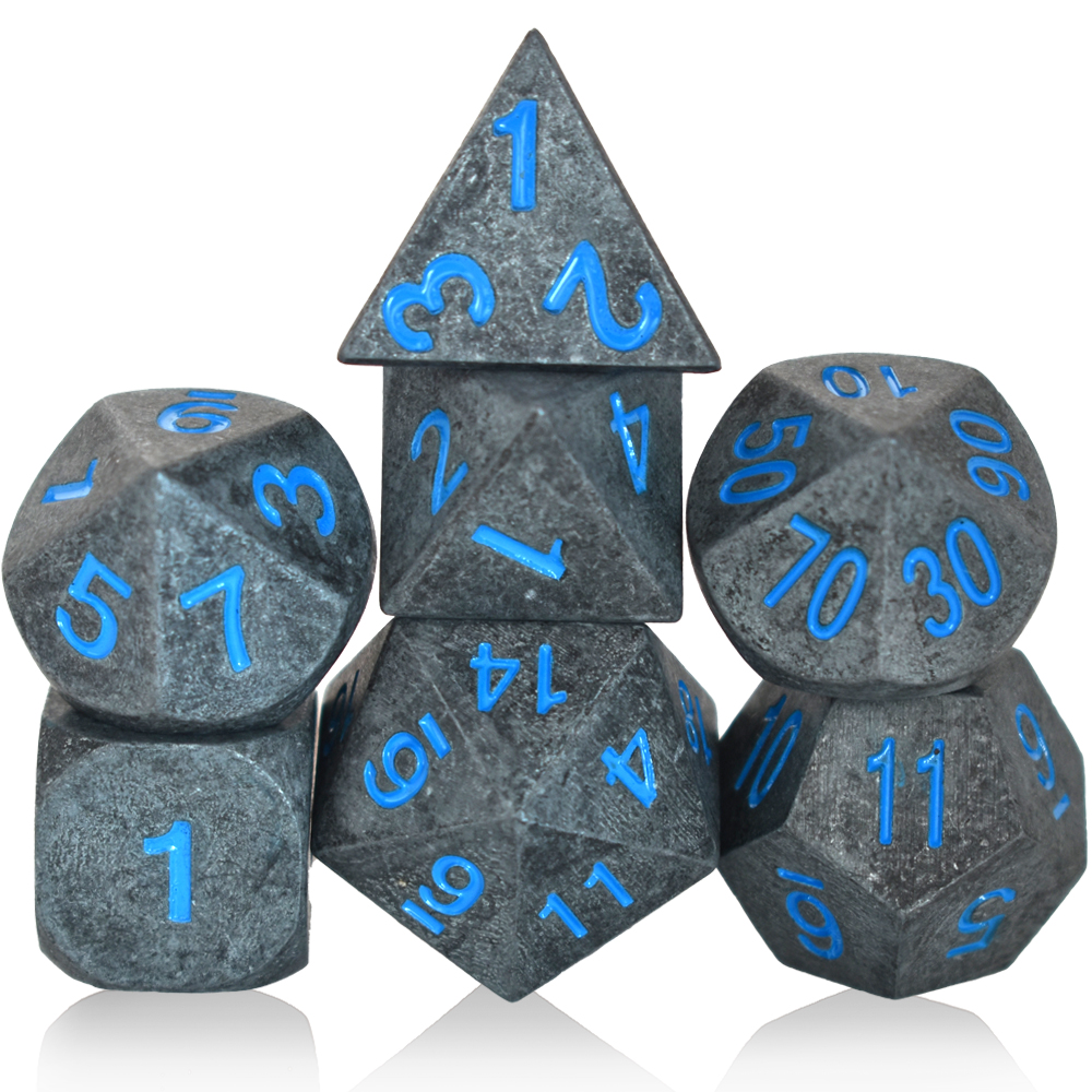 Painted Electroplated Black Nickel Blue Metal Dice